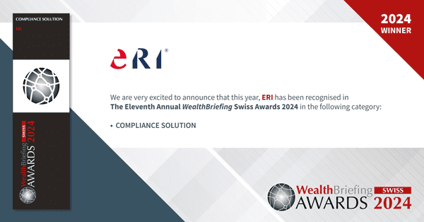 ERI awarded Best Compliance Solution at the WealthBriefing Swiss Awards 2024